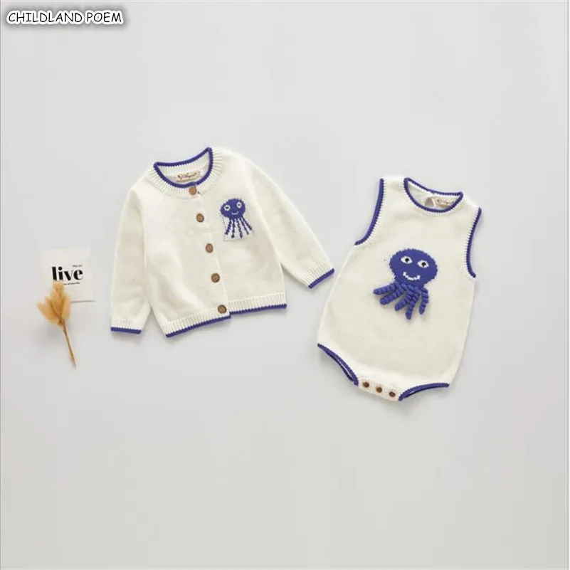 Одежда для маленьких мальчиков осенняя вязаная одежда малышей кардиган