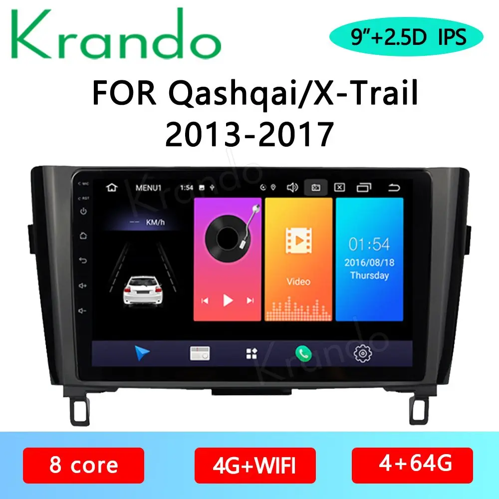 Krando Android 10 0 9 &quotIPS Full Touch автомобильное мультимедийное радио для Nissan Qashqai X Trail 2013 2017