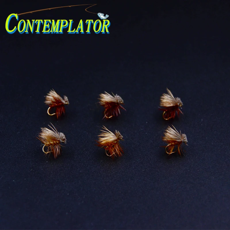 2 цвета в ассортименте CDC Elk Caddis коричневый/коричневый сухие мушки для ловли