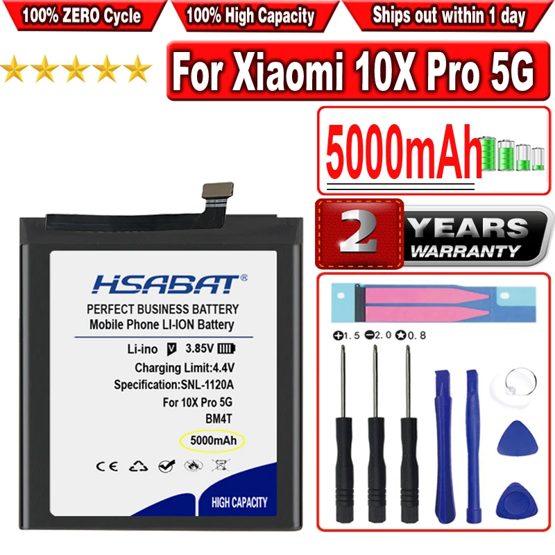 

HSABAT 5000mAh BM4T Battery for Xiaomi 10X Pro 5G, M2004J7BC, Redmi 10X Pro