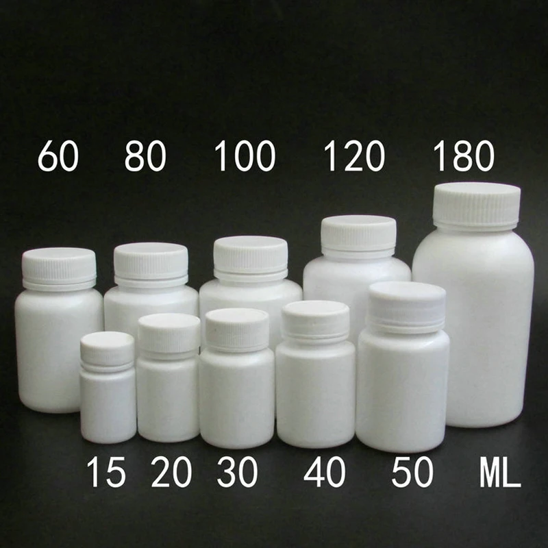 Flacons vides en plastique PE blanc de 15ml/20ml/30ml/60ml/100ml  10 pièces  contenants d'emballage