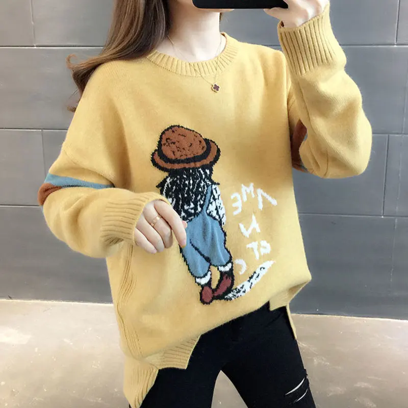 

Female Winter Pullover Sweater Women Knitted Tops Solid 2021 Sweater Casual Long Sleeve Pull Female Solid Sweaters Pullovers