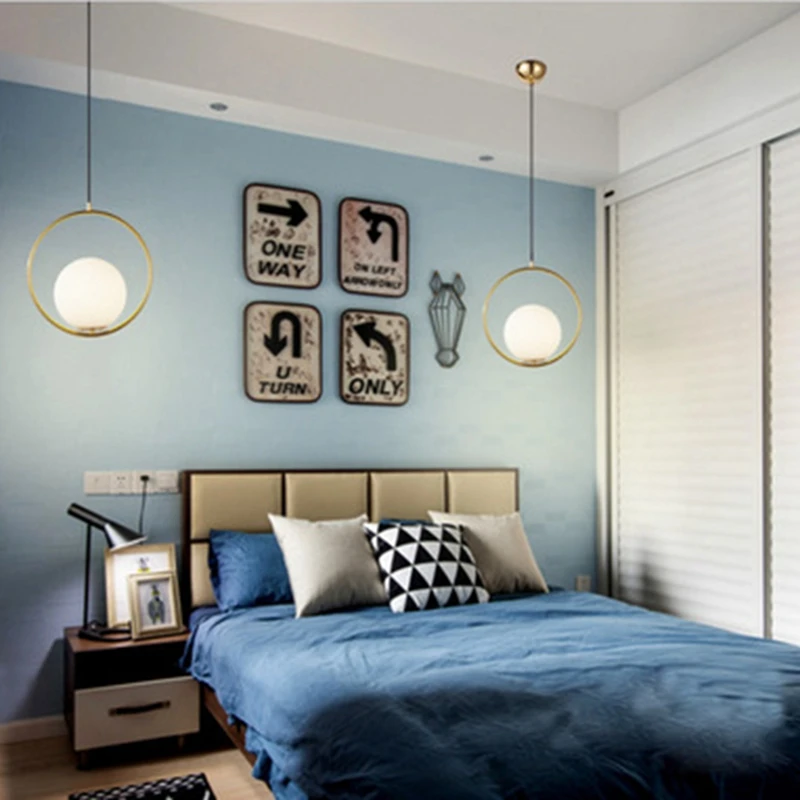 LukLoy подвесной светильник из матового стекла с шариком для спальни фойе кладовой