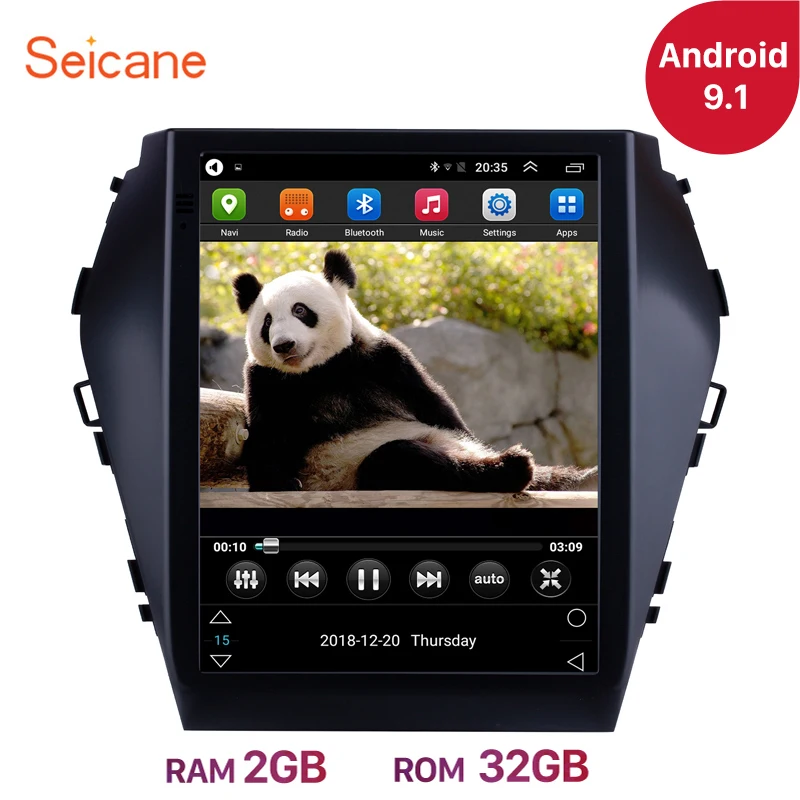 Seicane 9,7 дюймов Android 9,1 автомобильный мультимедийный плеер для hyundai Santafe IX45 gps навигация радио Зеркало Ссылка