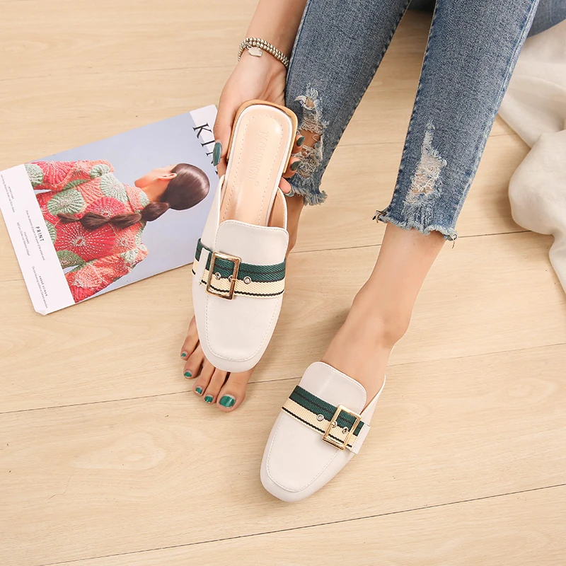 2021 New Spring Autumn Female Elegant Fashion Slippers Women's Korean Designer High Quality Shoes High Heel Slippers for Women
