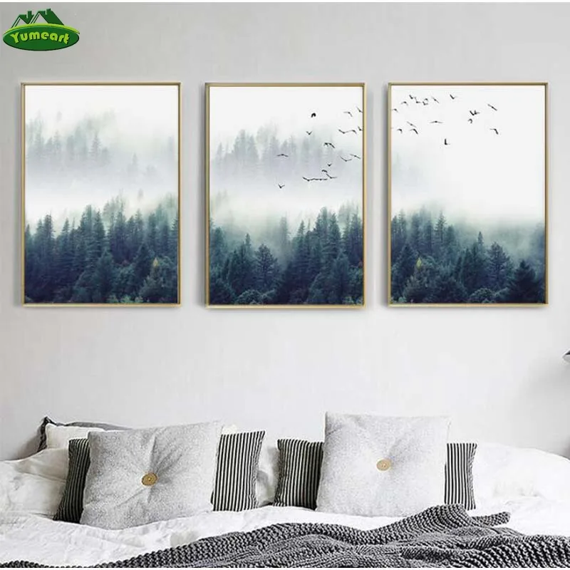 

Nordic Style Forest Landscape Wall Art Canvas Poster Print Canvas Painting Decorative For Living Room Home Decor Poster