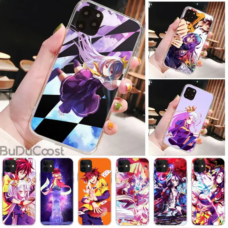slok no game no life cute girl phone case for iphone 8 7 6 6s plus x 5s se 2020 xr 11 pro xs max 12 12mini free global shipping