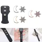 Металлический ремешок для наручных часов с гвоздями, декоративное кольцо, брошь с бриллиантами, аксессуары для iwatch