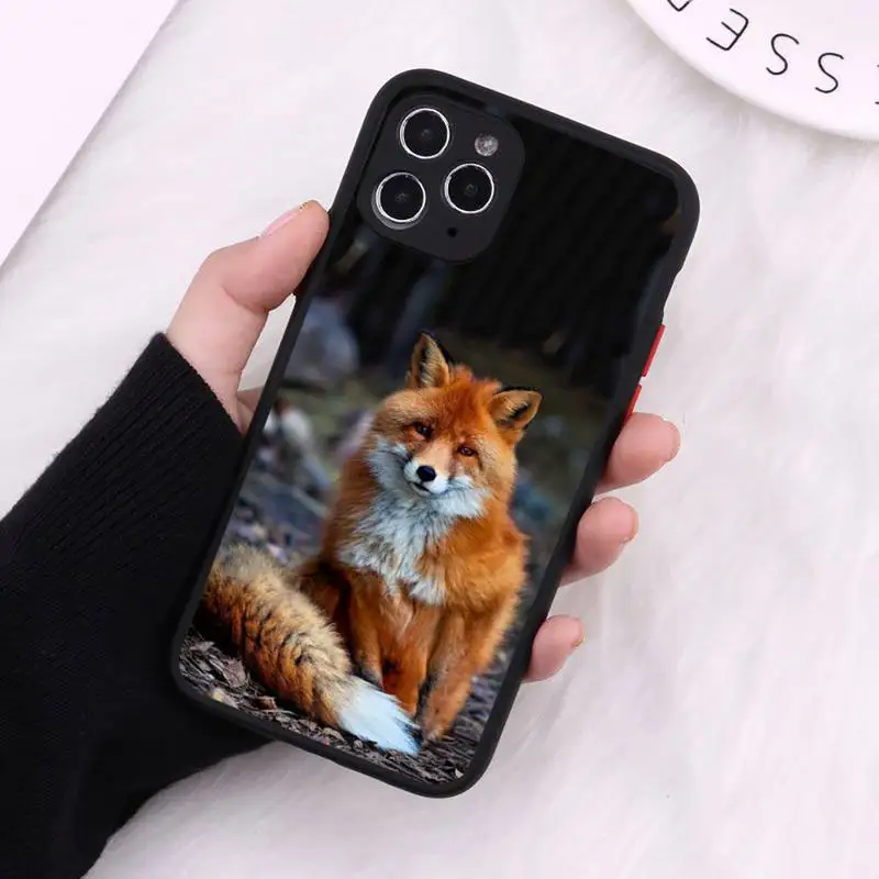 

red fox cute animal Phone Case Matte Transparent for iPhone 7 8 11 12 s mini pro X XS XR MAX Plus cover funda