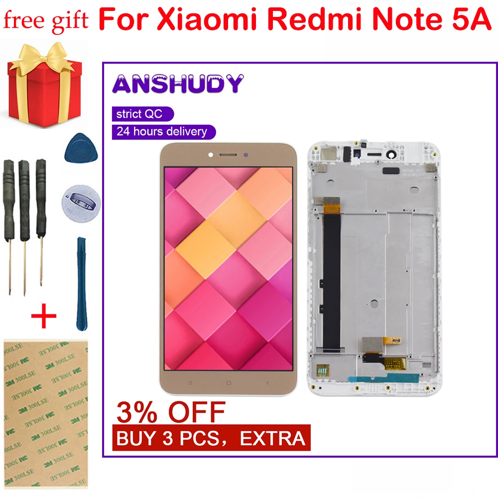 Для Xiaomi Redmi Примечание 5A сенсорный ЖК экран дигитайзер в сборе рамка для замена