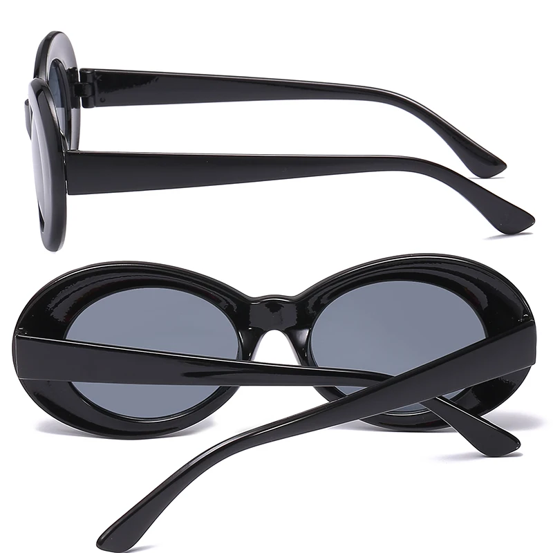 Мода, очки в стиле Курта Кобейна, белые овальные очки, солнцезащитные очки, очки для мужчин и женщин, UV400