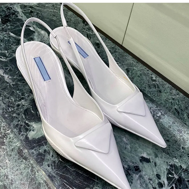 

2021 Summer New Pointed Toe French Stiletto Shoes Women Fashion High Heels Black Letter Cat Heel Sandals Ladies Dress Shoes