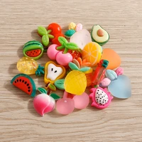 10pcslot resin fruit cherry peach lemon cabochons flatback scrapbook crafts for jewelry making diy hairpin brooch accessories