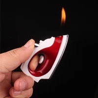 butane gas lighter creative inflatable electric iron shape lighter home decoration collection cute girl smoking accessories