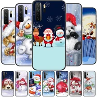 2021 christmas snowman elk black soft cover the pooh for huawei nova 8 7 6 se 5t 7i 5i 5z 5 4 4e 3 3i 3e 2i pro phone case cases
