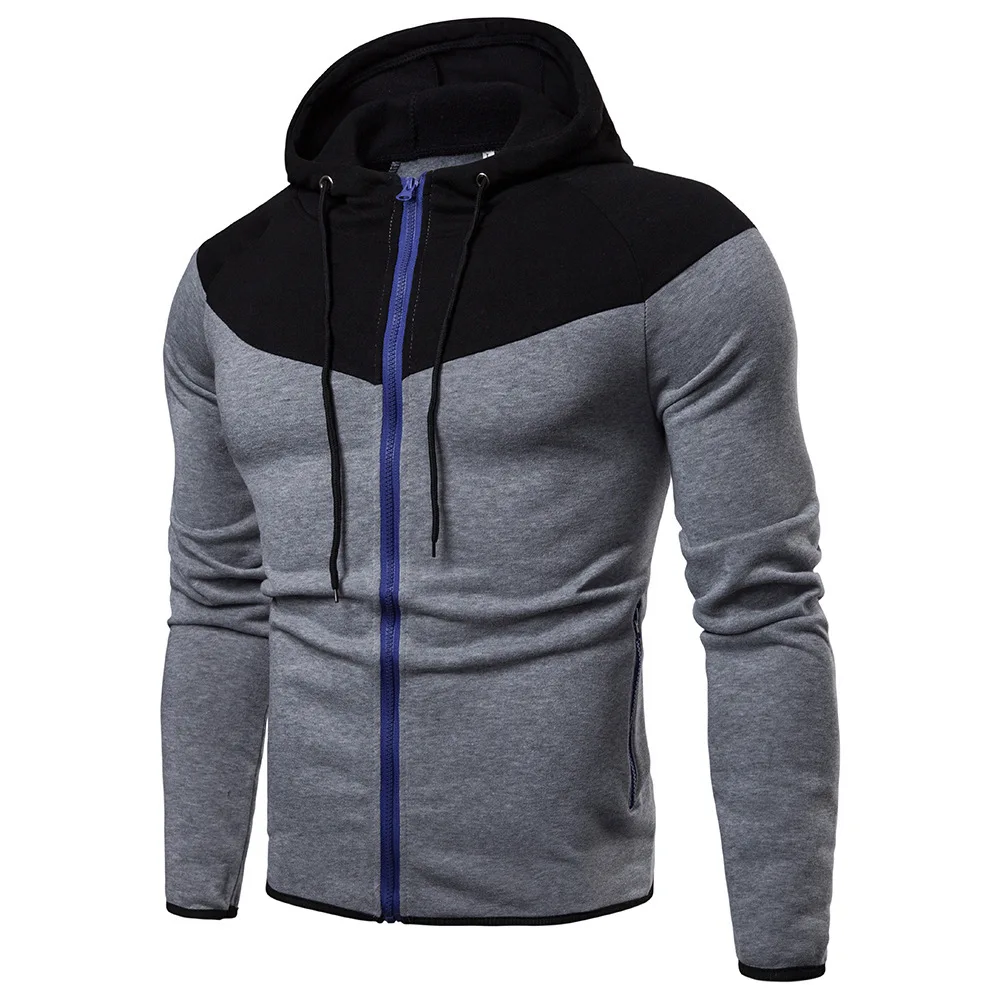 

Patchwork Men's Hooded Sweatshirts Harajuku Streetwear Bomber Long Sleeve Zipper Autumn Winter Men Jacket Coats Outwear Hoodies