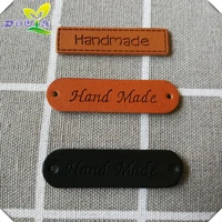 100pcs skin labels for bags hand made leather label for clothing trademark hot leather handmade tags for needlework sewing tag