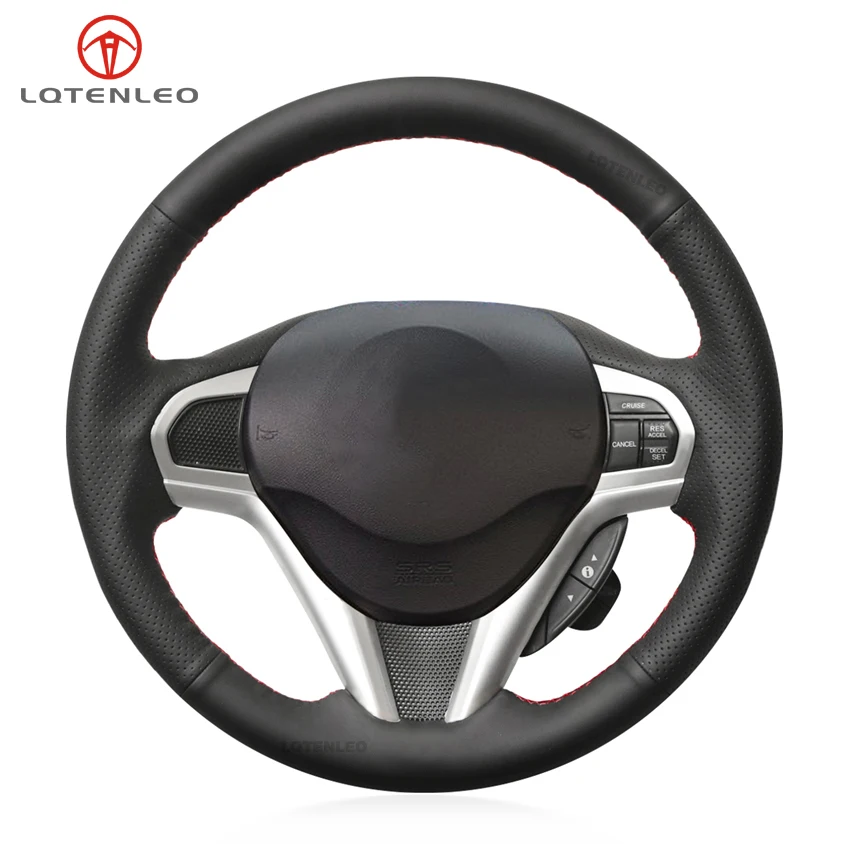 

LQTENLEO Black Artificial Leather Hand-stitched Car Steering Wheel Cover for Honda CR-Z CRZ 2010 2011 2012 2013 2014 2015 2016