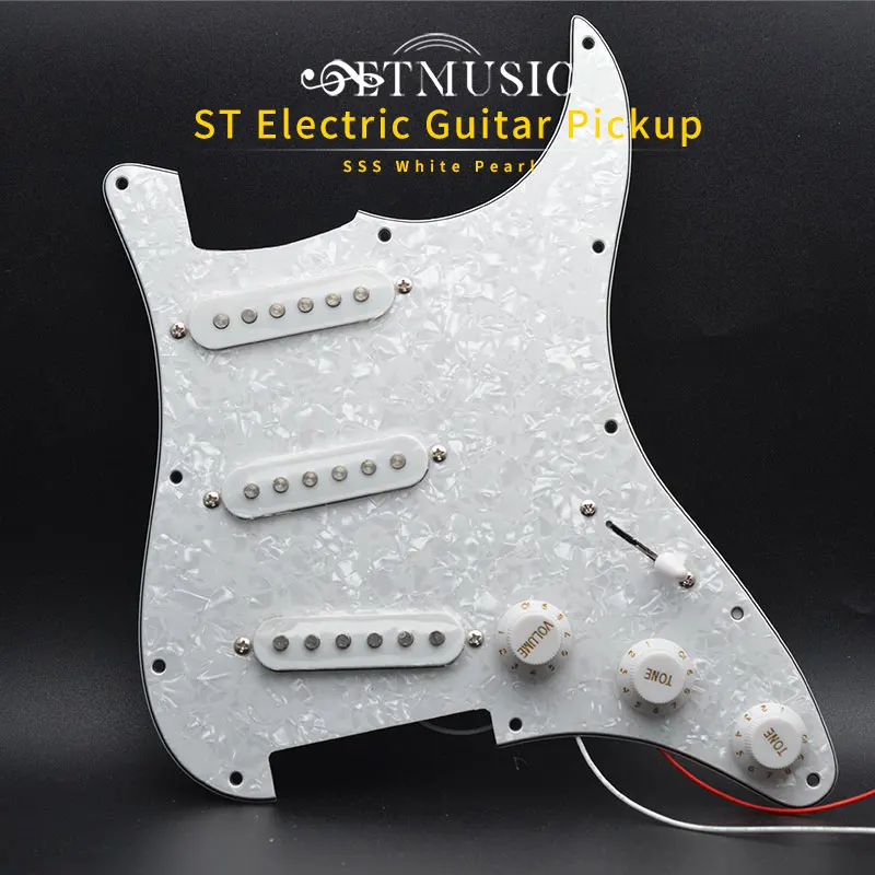 einzelne spule elektrische gitarre schlagbrett pickups geladen prewired 11 loch sss rotweiß perle weiße gitarre zubehör free global sh