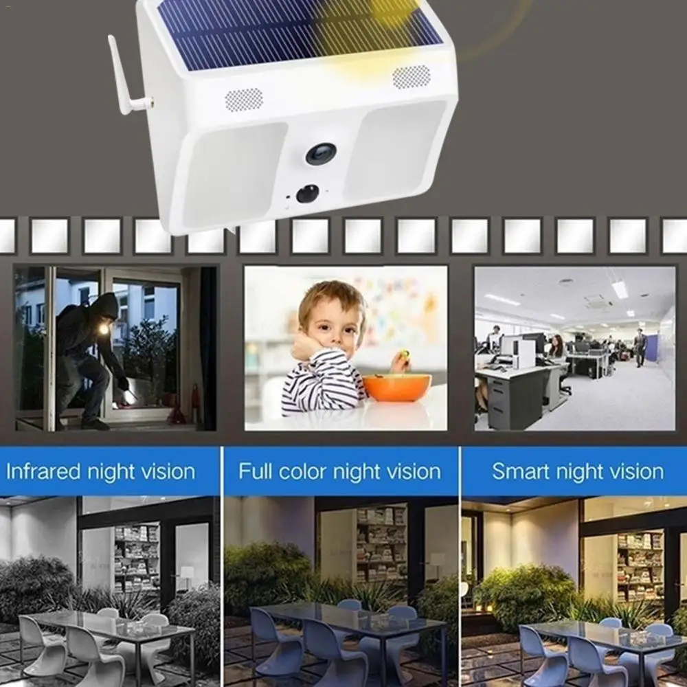 

3MP Luxury Solar Powered Battery Security Camera Wifi IP67 Waterproof PIR Video Surveillance Led Solar CCTV Surveillance Camera
