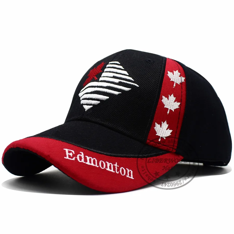 LIBERWOOD Канада папа шляпа канадский флаг кленовый лист Кепка я люблю Канада город TORONTO EDMONTON Мужская и женская патриотическая Бейсболка Шляпа - Цвет: 1black