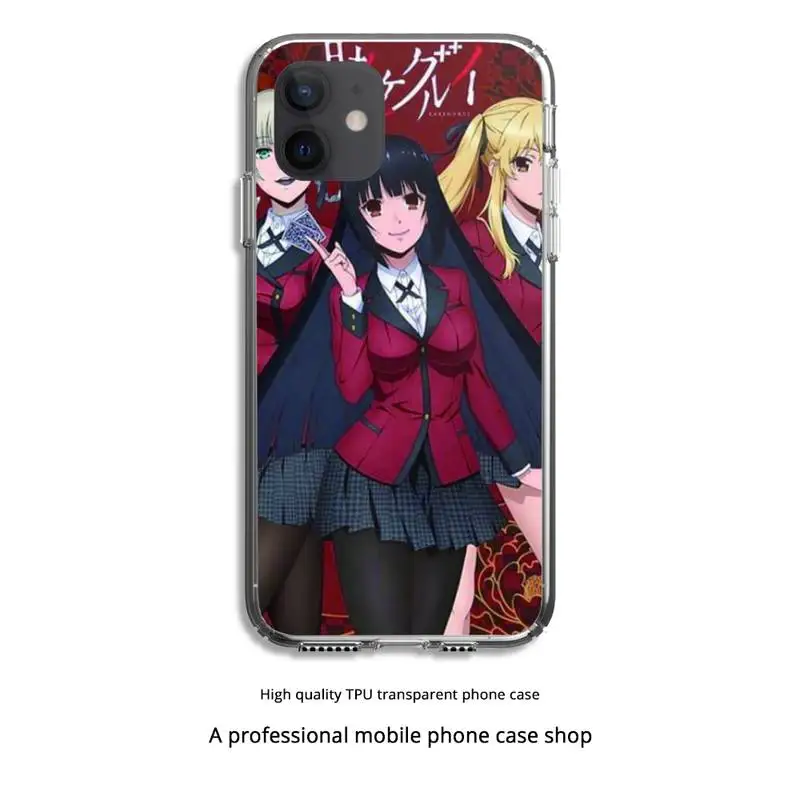 

Kakegurui Jabami Yumeko Phone Case Clear Cover For Iphone 5 6 7 8 11 12 plus XR X XS SE2020 11/12PRO Max Transparent Cases