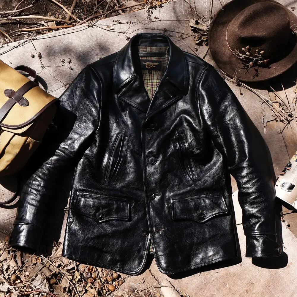 

Non-Freewh **LERS Dispatcher Switchyard Tea Core Horse Leather Jacket Leather Jacket
