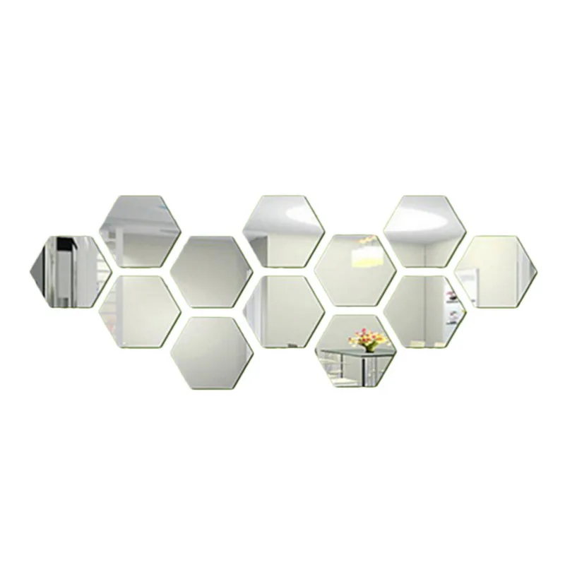 

Зеркальные наклейки на стену Hexagon