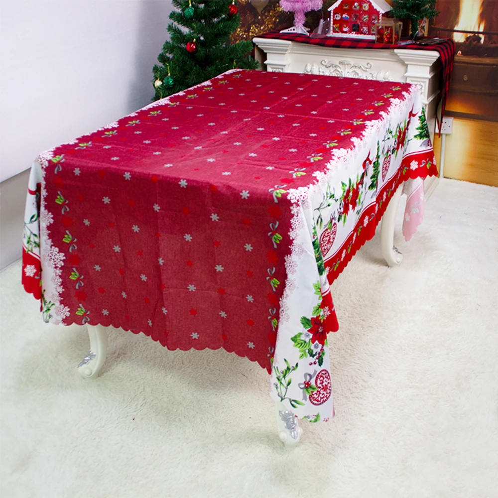 Christmas Table Cloth Printed Tablecloth Cover Protector for Dinner Party New Year Decoration 150x220cm |