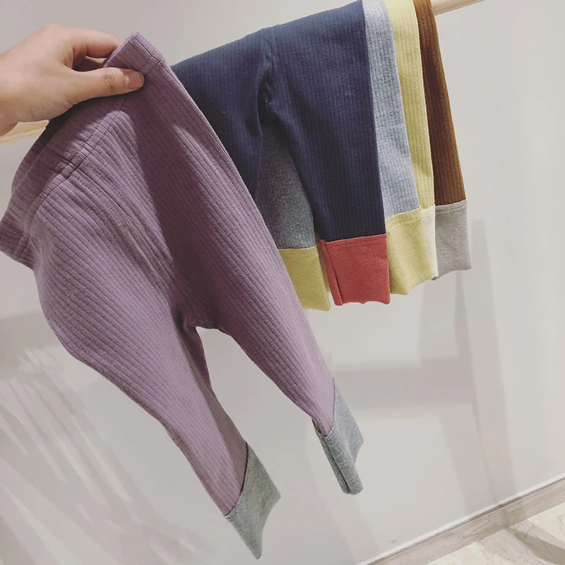 

Kids Leggings Spring Children Mid Waist Pants Baby Boys GIrls Patchwork Trousers Toddler Girl Fall Clothing 2021