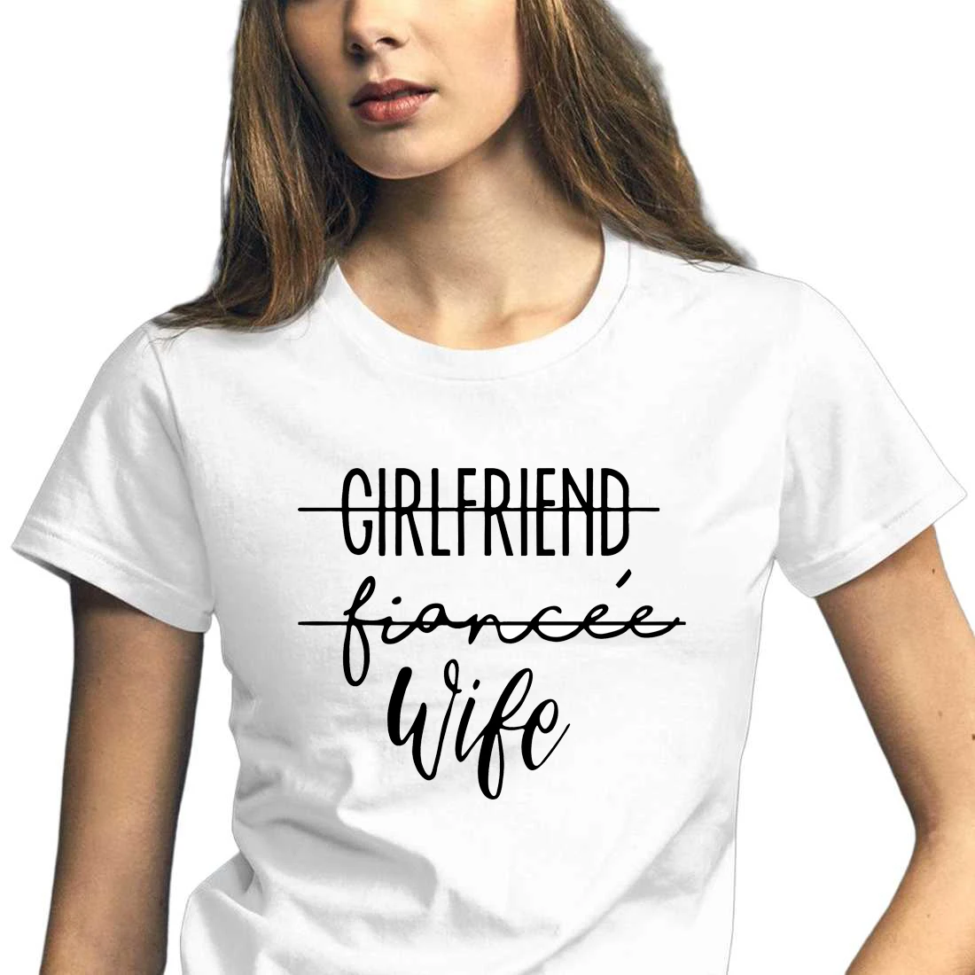 

Girlfriend Fiance Wife T-Shirt Future Mrs Tumblr Tee Engagement Gift Fiance Shirt Bachelorette Party Tops Trendy Casual Tshirts