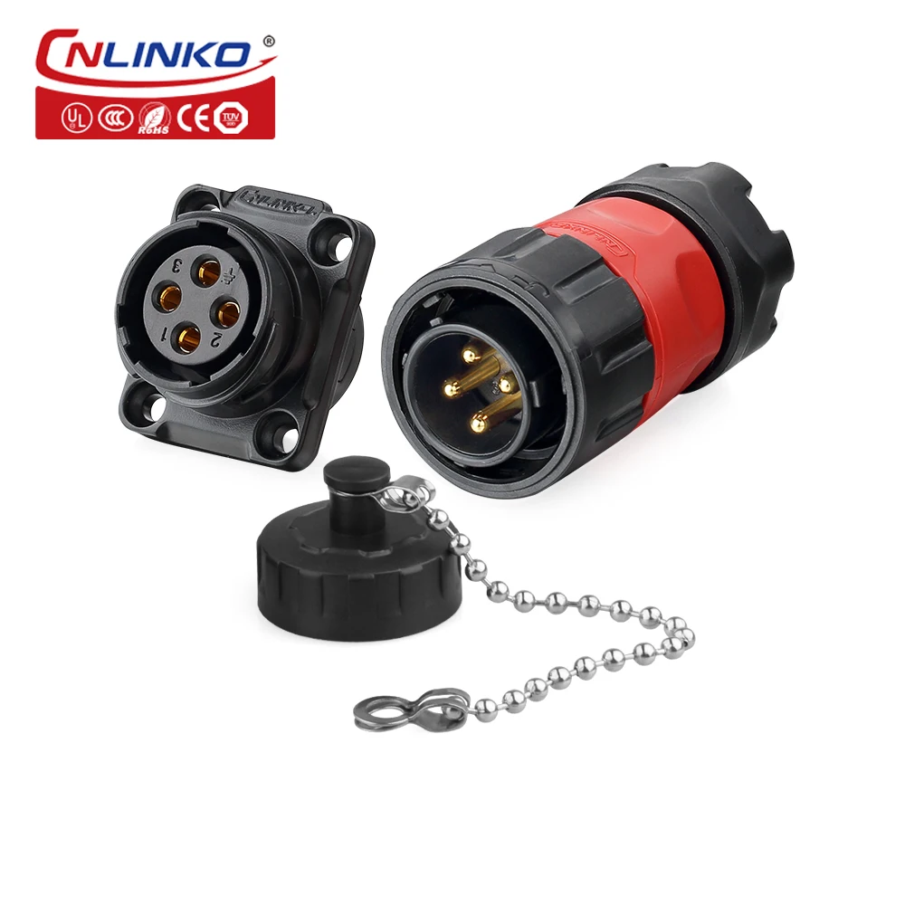 

Cnlinko Circular Electrical Automotive Male Plug Female Socket Jack Power Connector 4Pin LED Lighting Waterproof IP67 Connectors