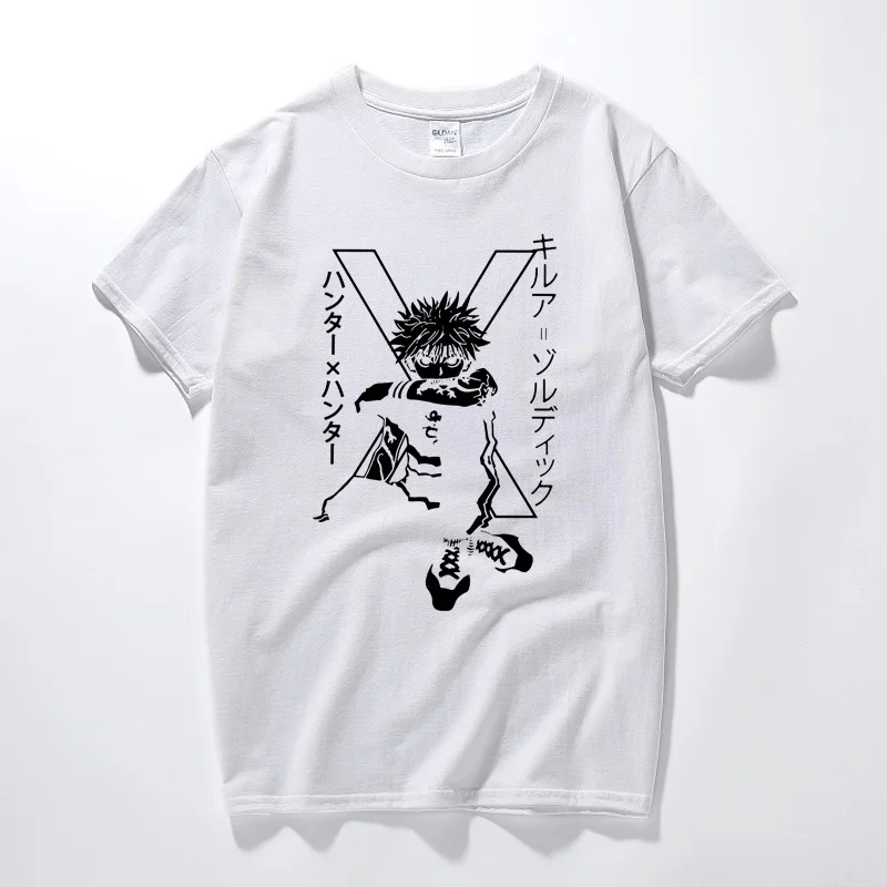

Killua Zoldyck T Shirt for Men Pre-shrunk Cotton Handsome T-shirt Hunter x Hunter Tee Men Clothing Japanese Harajuku Tshirt