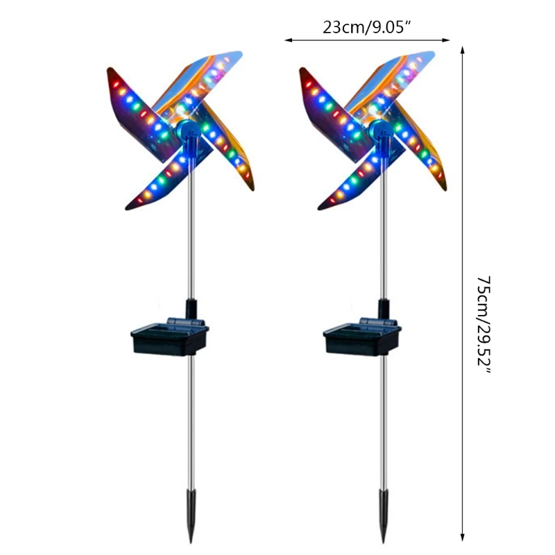 

Four-Color Windmill Solar Lawn Light Outdoor Courtyard Garden Ground Plug Lamp Solar Powered Decorative Bright Waterproof Landsc
