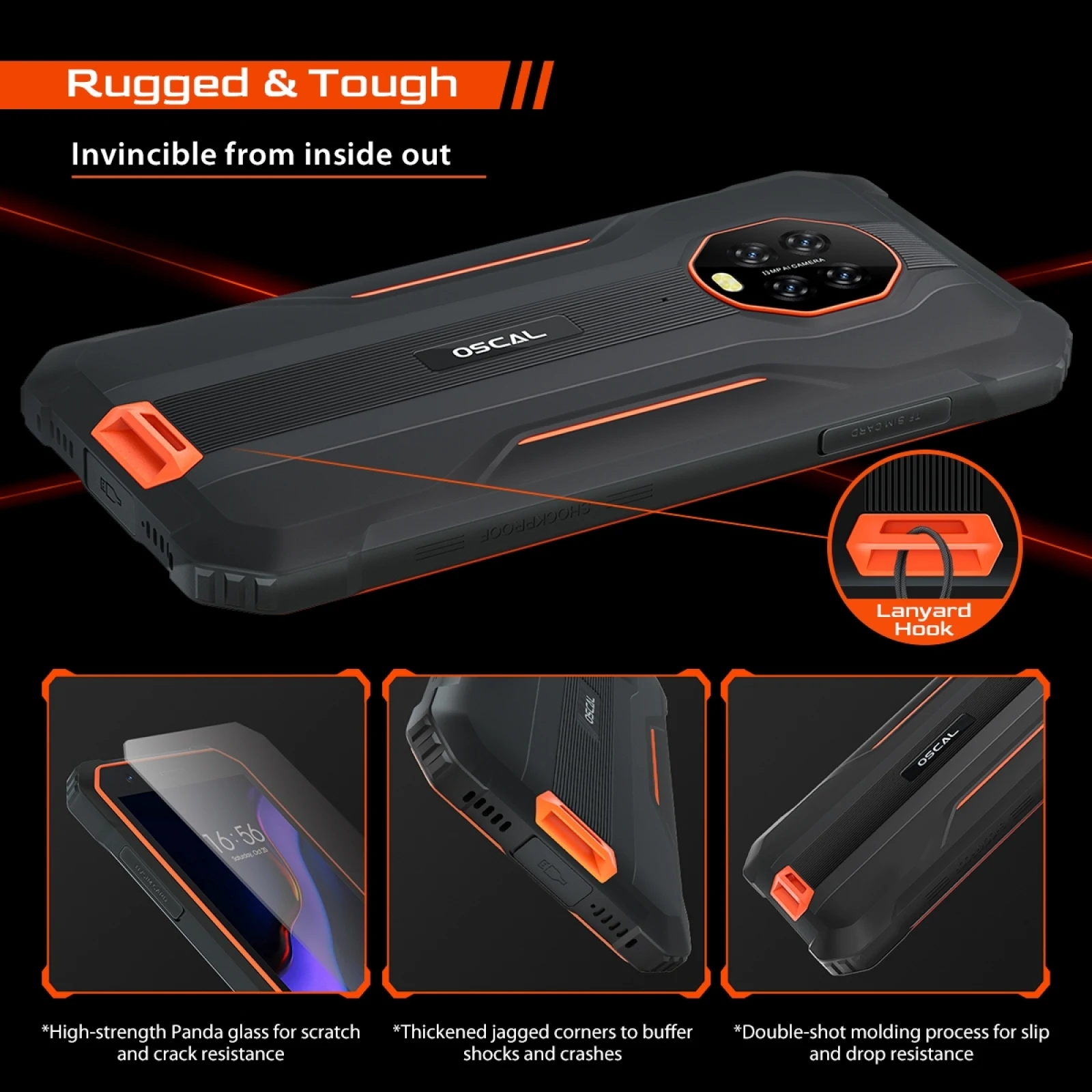 blackview oscal s60 pro ip68 waterproof 5 7 inch screen rugged phone 4gb32gb smartphone 5580mah android 11 mobile phone otg free global shipping