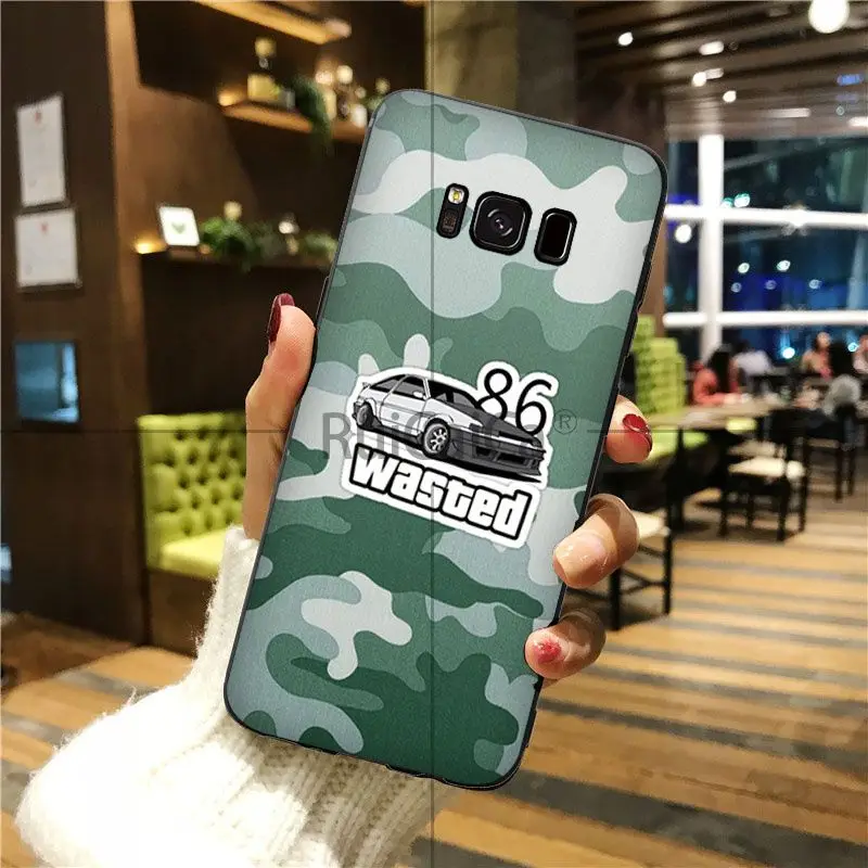 Ruicaica INITIAL D AE86 Colorful Smart Cover Phone Case For GALAXY s6 edge plus s7 s8 s9 | Мобильные телефоны и