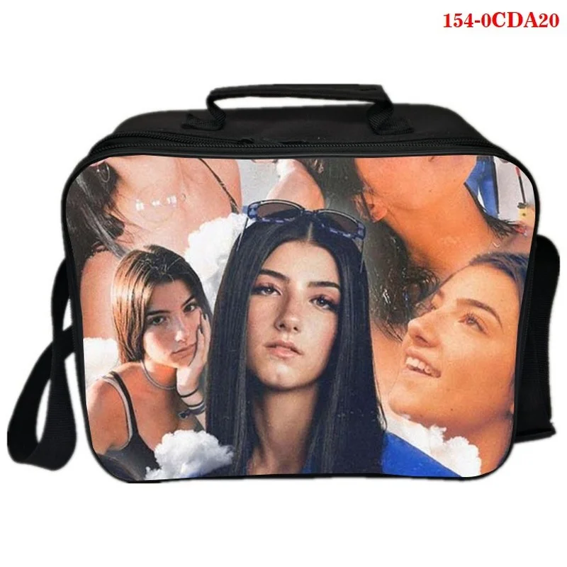 

Student Handbag Charli D'Amelio 3d Print Thermal Cooler Bags for Camping Supplies Lunch Box Boys Girls Teenage Picnic Food Bags