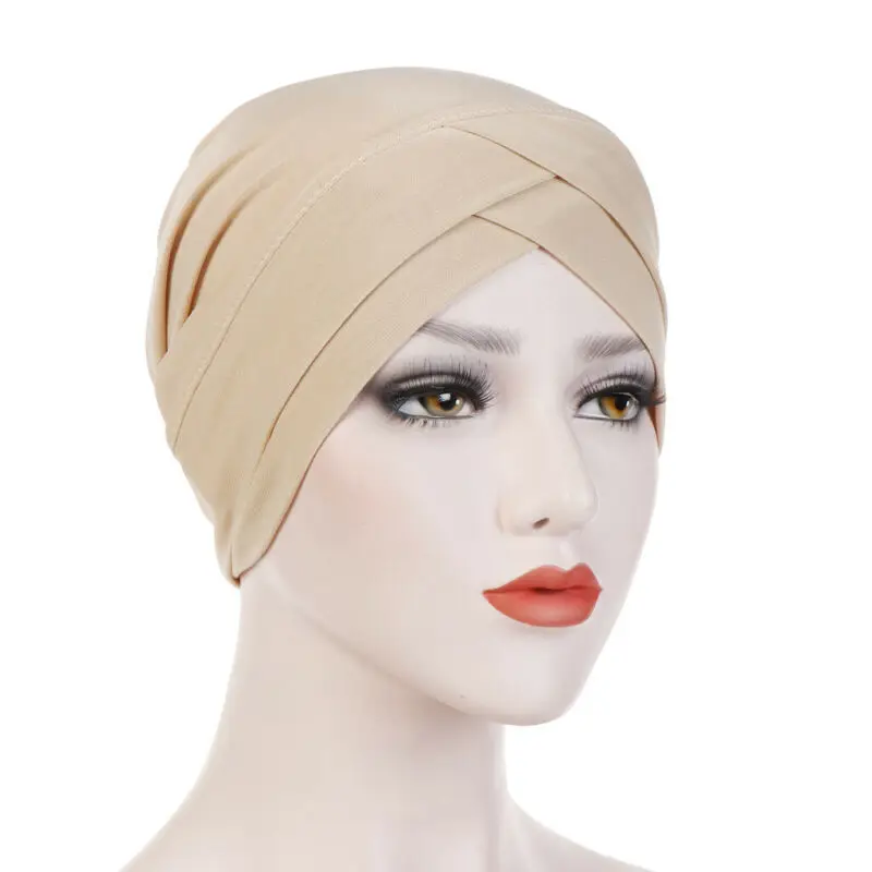 Ladies Womens Hair Loss Scarf Cancer Chemo Cap Muslim Turban Solid Hat Head Wrap | Аксессуары для одежды
