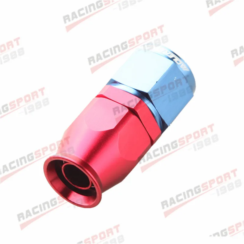 

12AN AN12 AN-12 Straight PTFE Swivel Fuel Line Hose End Fittings Adaptor Red/Blue
