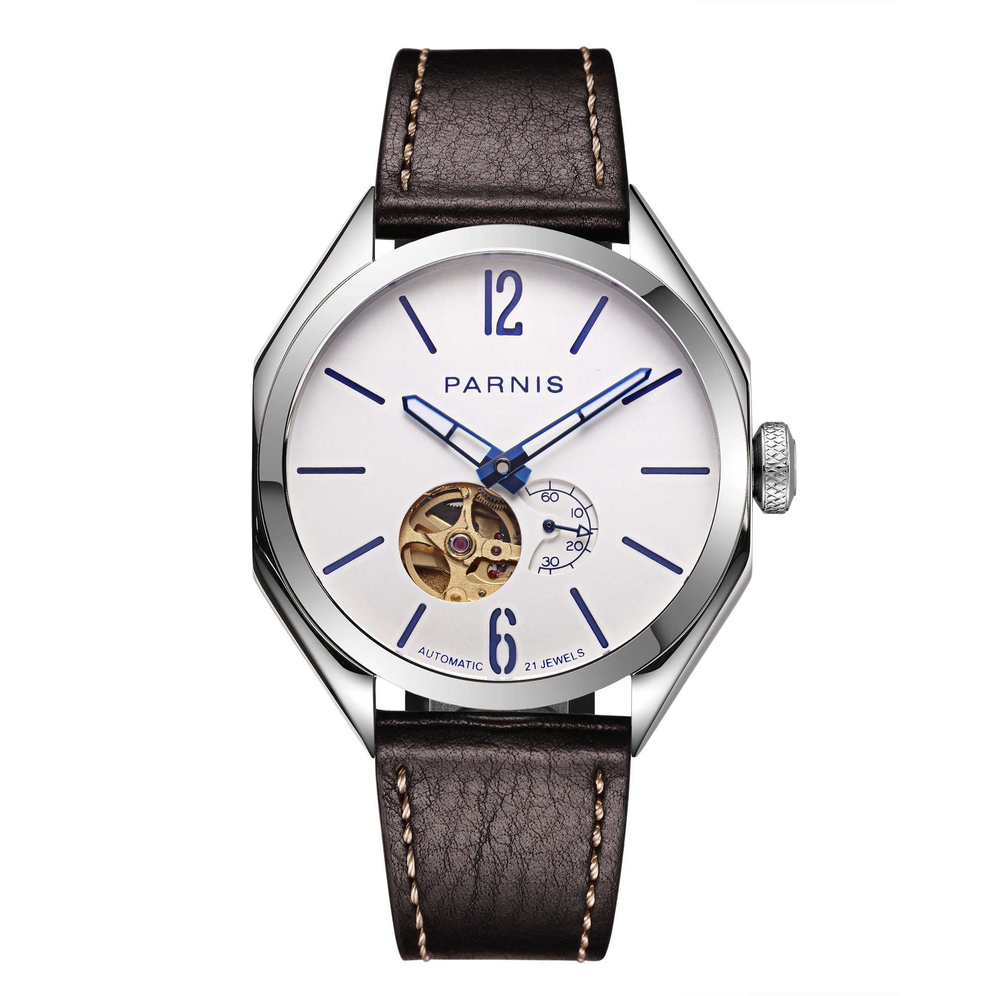 Часы мужские механические с автоподзаводом 43 мм кожаным ремешком Miyota 82S5 2019 |