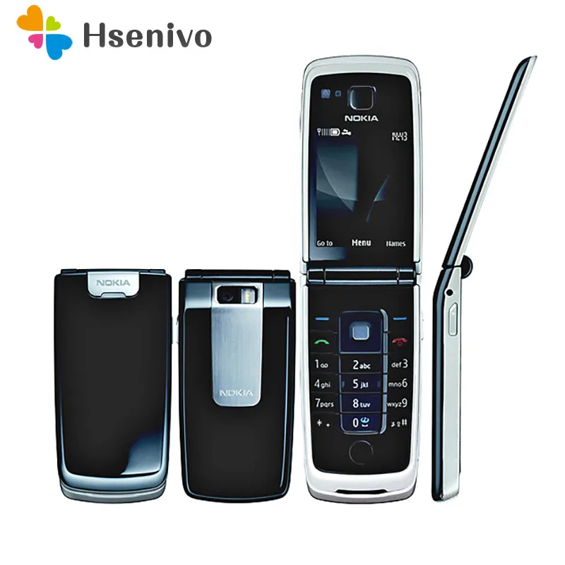 Восстановленный Оригинальный телефон Nokia 6600F 6600 складной сотовый с Fm-радио черный