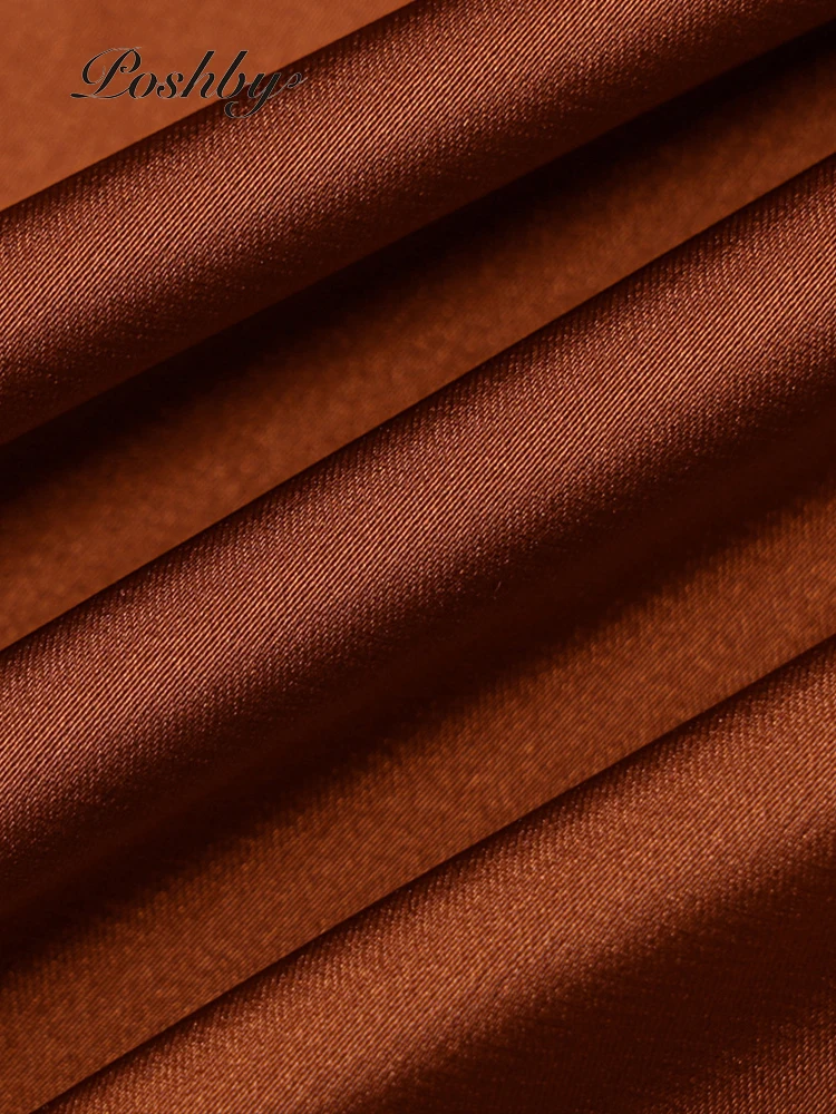 

Poshby Ruched Skinny Mini Dresses Satin Sexy Elegant Vestidos Deep V Neck Long Sleeve Party 2021 Autumn Winter Clubwear Dress