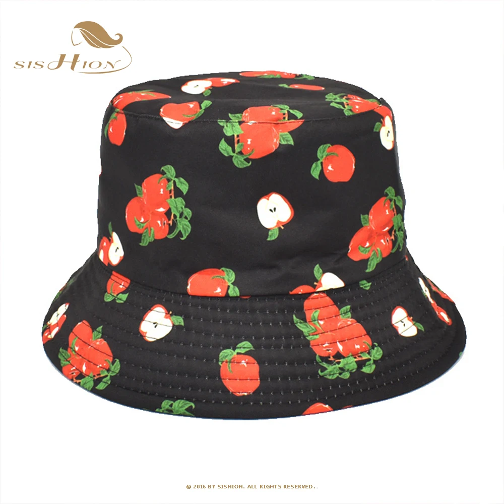 

SISHION Fruit Print Hats For Women Cotton Fisherman Hat 2022 New Summer Spring Tie Dyed Bucket Hats VD2678