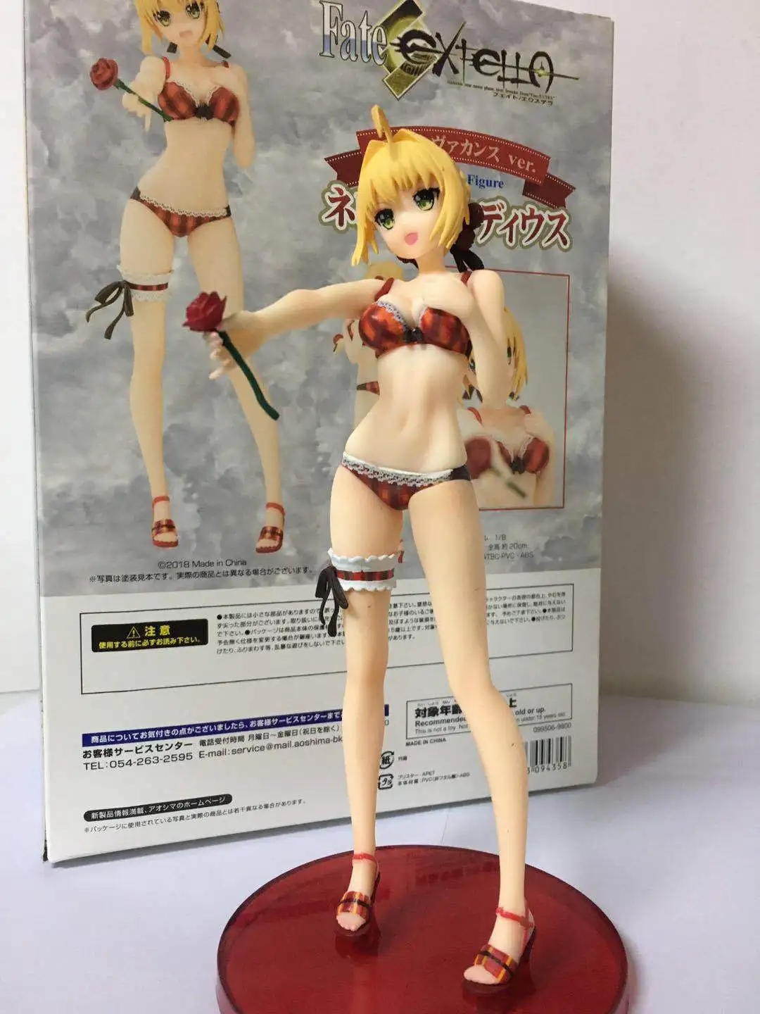 22 см аниме фигурка Knights Fate/EX Nero Red Saber Rose праздник Ver купальник бикини модель