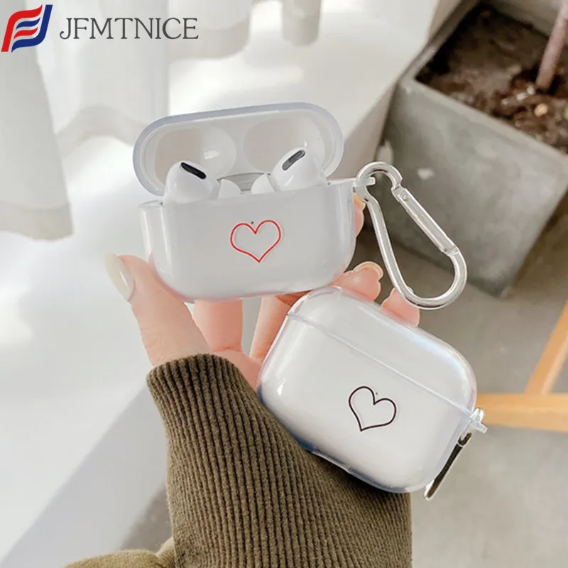 

Силиконовый чехол для наушников Apple AirPods 3 с милым любовным сердцем, прозрачный защитный чехол для гарнитуры, зарядное устройство, аксессуар...