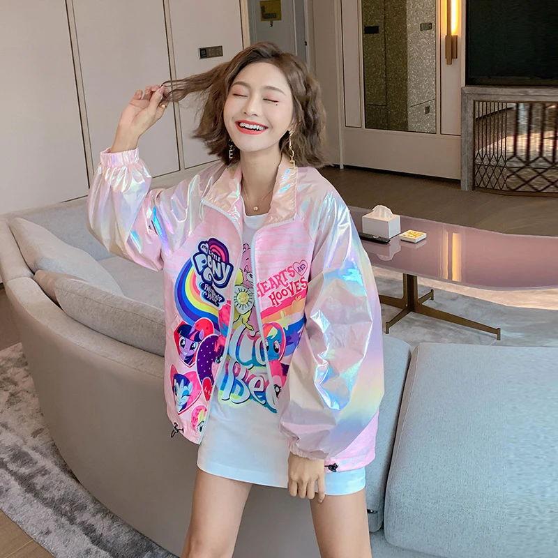 Весна 2020 женские куртки с металлическим рисунком Новое поступление рукавами