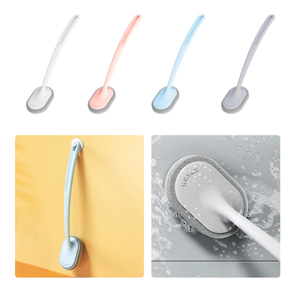 

Long-Handled Cleaning Brush Magic Cleaning Sponge Dishwashing Cleaning Bathtub Toilet Brush Replaceable Brush Head Cleaning Tool