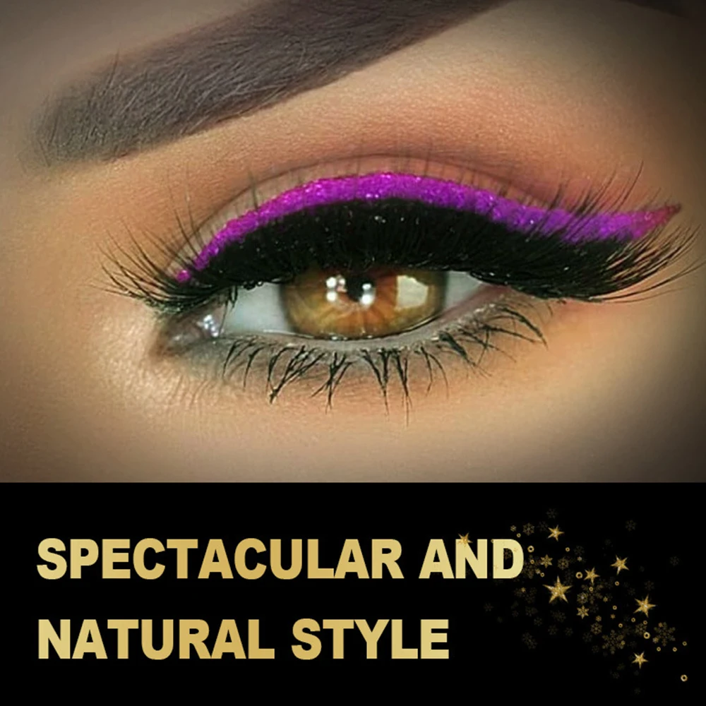 

Glitter Eyeliner Stickers False Eyelashes Eye Makeup Stickers Waterproof Reusable Eyelash Stickers Easy To Use And Remove