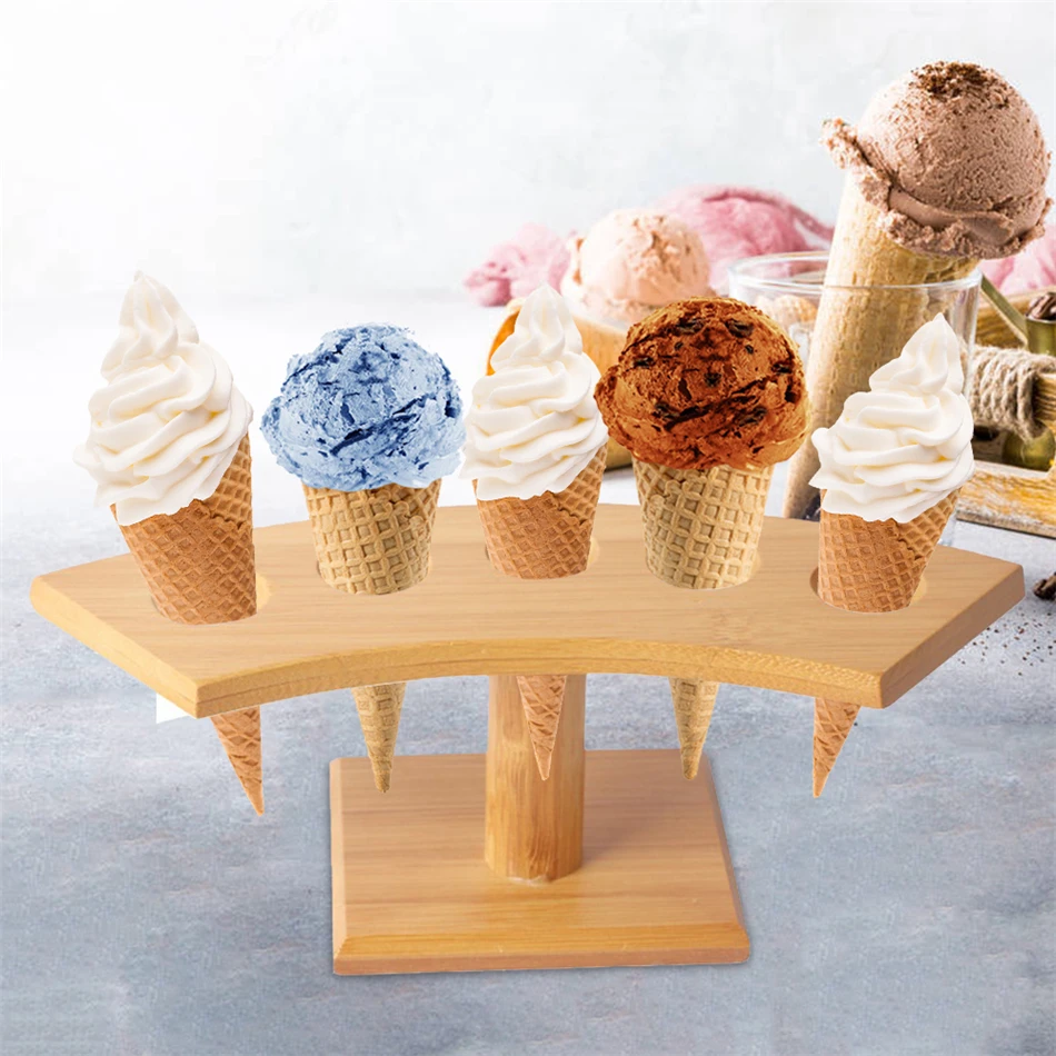 SEAAN бамбуковые коврики для приготовления станция рожок мороженого Дисплей стенд