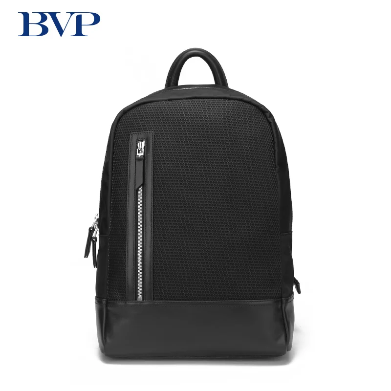 BVP мужской рюкзак из натуральной кожи от известного бренда легкий для ноутбука 14